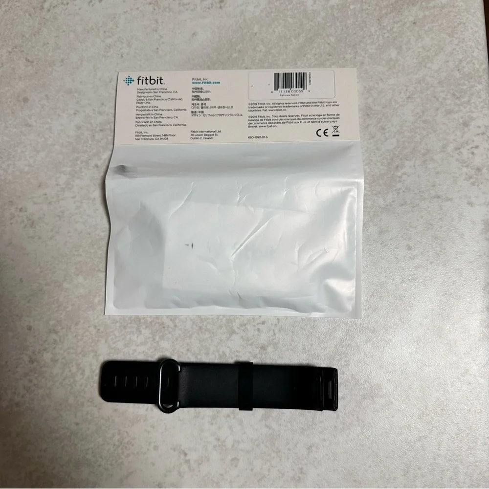 Fitbit 4 Black Textured Silicone Watch Band Replacement